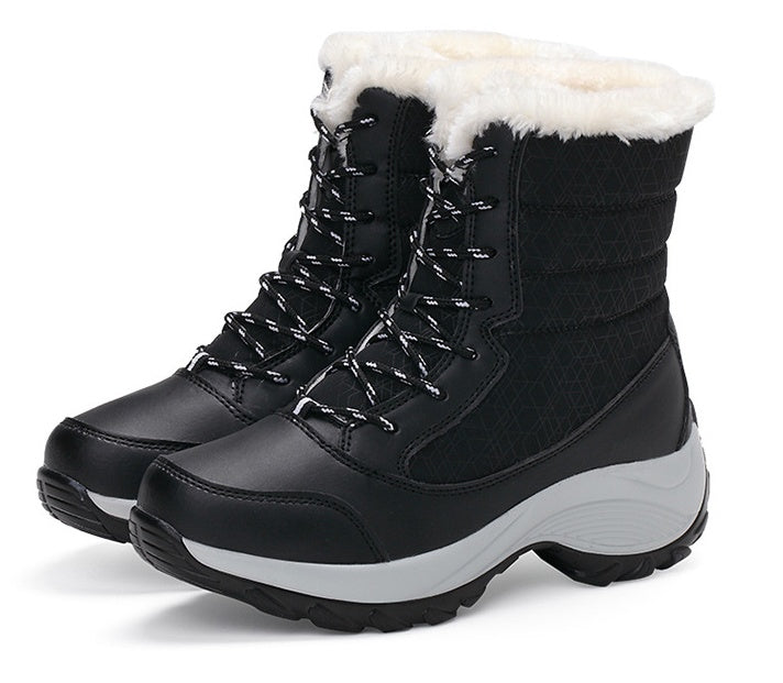 Platform Shoes Boots Women Winter Shoes Genuine Leather
