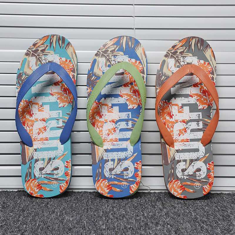 Summer New Style Beach Flip Flops Casual Men's Flip Flops Outer Wear Beach Slippers Sandals