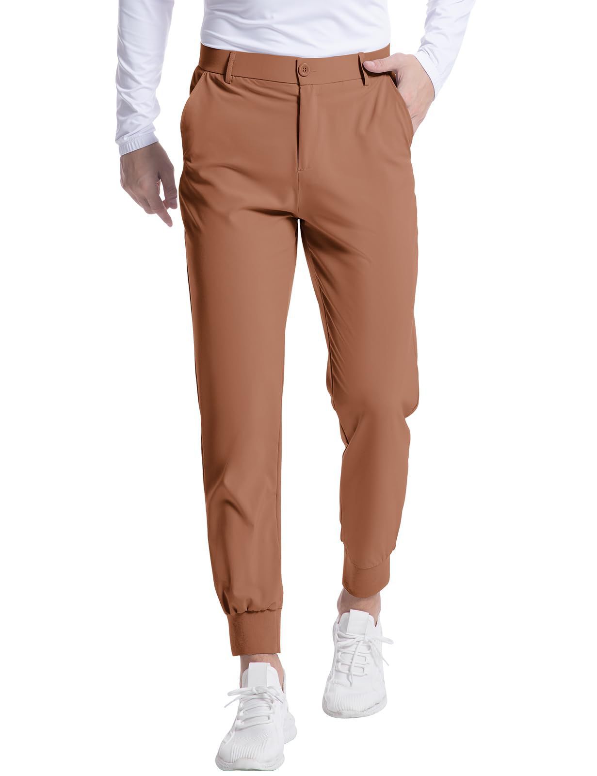 New Men's Stretch Golf Jogging Pocket Slim Trousers