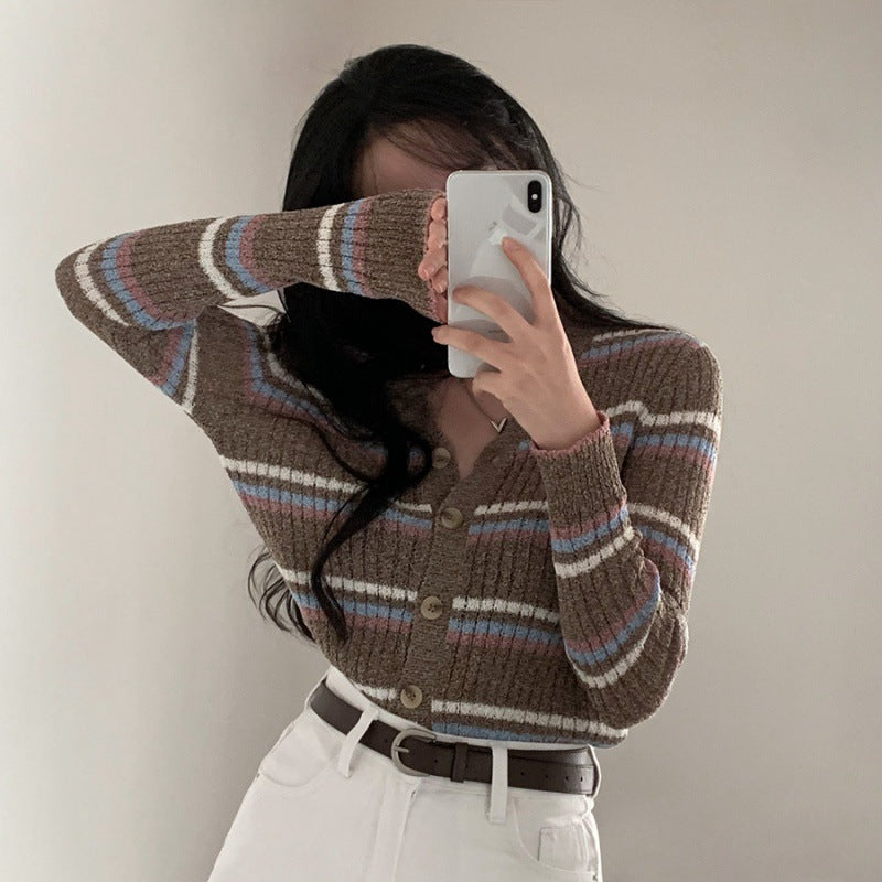 Fashionable Thin Knitted Cardigan Coat For Women