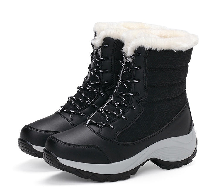Platform Shoes Boots Women Winter Shoes Genuine Leather