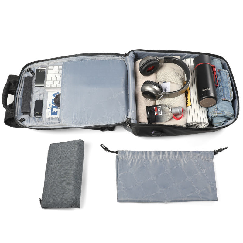 Business men and women leisure travel backpack