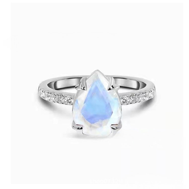 Simple Fashion Ring Inlaid With Natural Gemstone