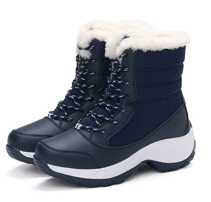Platform Shoes Boots Women Winter Shoes Genuine Leather