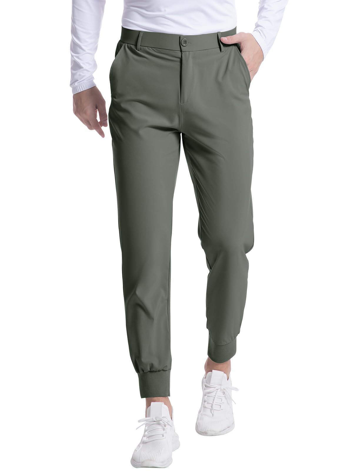 New Men's Stretch Golf Jogging Pocket Slim Trousers