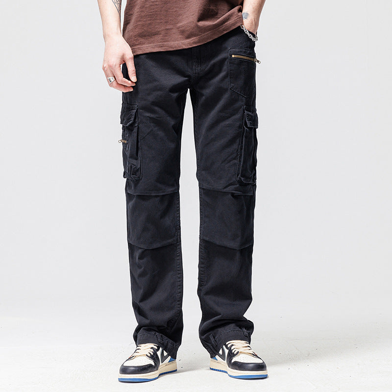 Straight Cargo Wide Leg Design Trousers