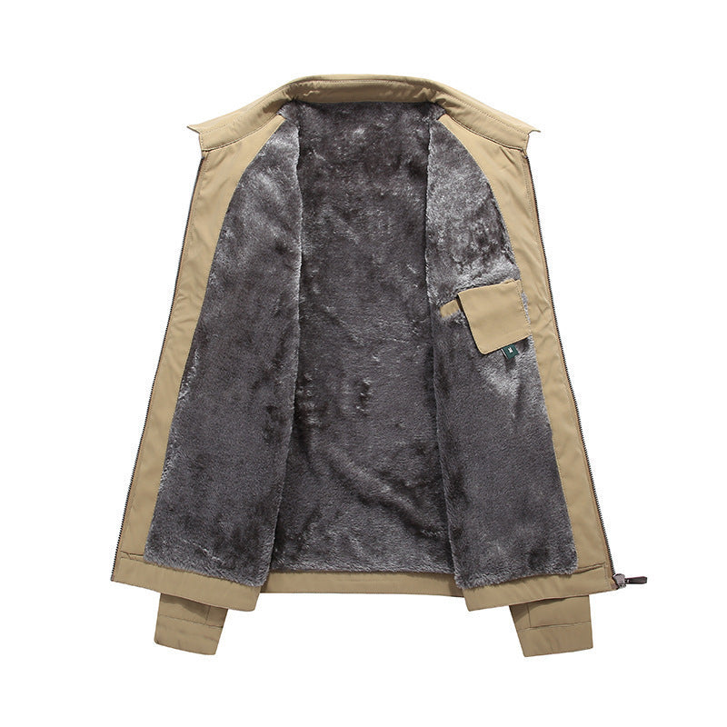 Thickened Middle-Aged And Elderly Men's Jacket Fit Lapel