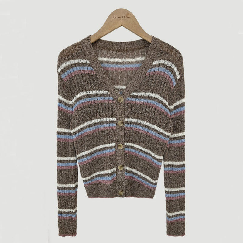 Fashionable Thin Knitted Cardigan Coat For Women