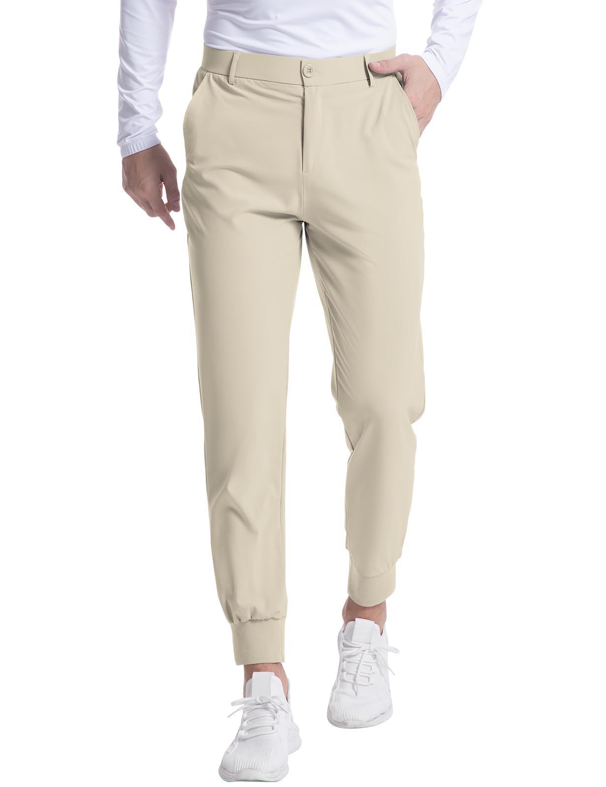 New Men's Stretch Golf Jogging Pocket Slim Trousers