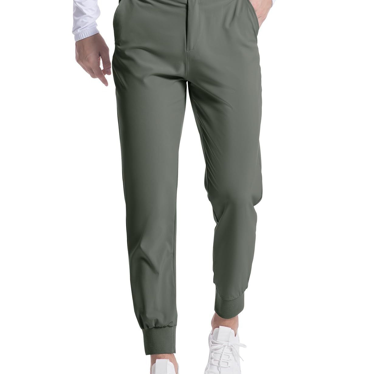 New Men's Stretch Golf Jogging Pocket Slim Trousers