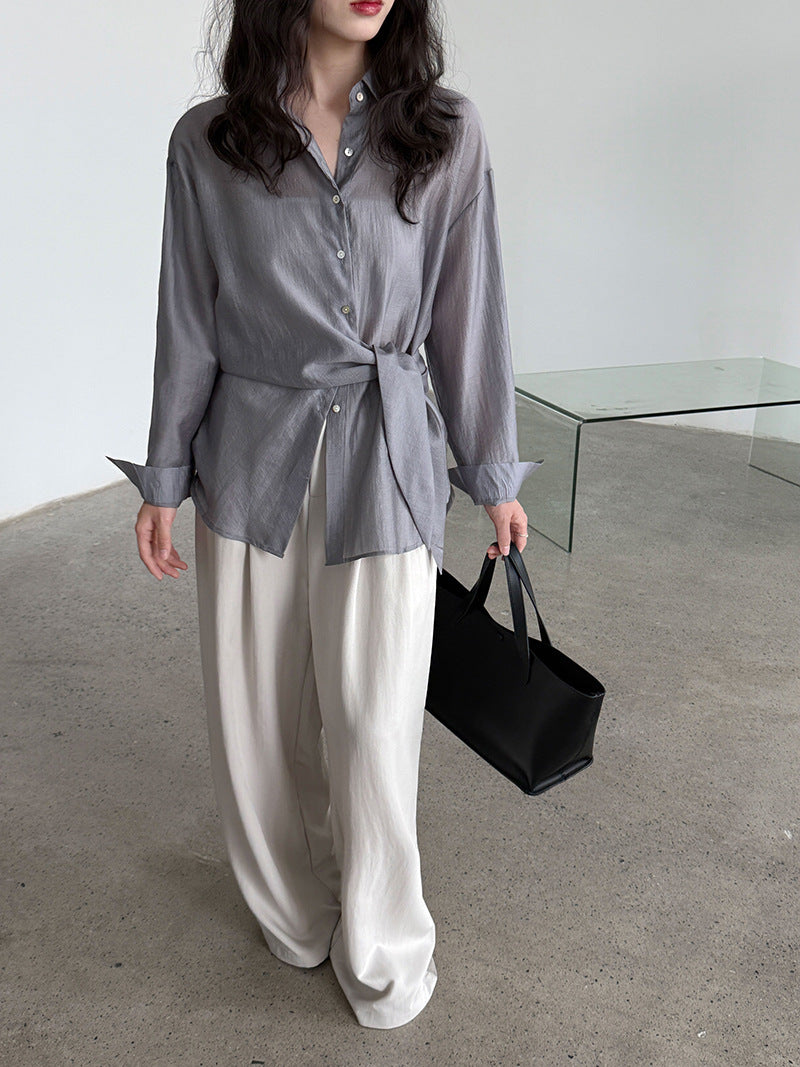 Simple Comfortable Yamamoto High Waist Wide Leg Trousers