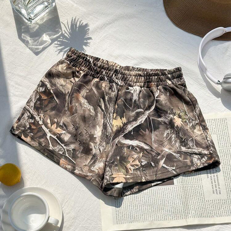 Floral Shorts Stretch Milk Silk Beach Hot Pants