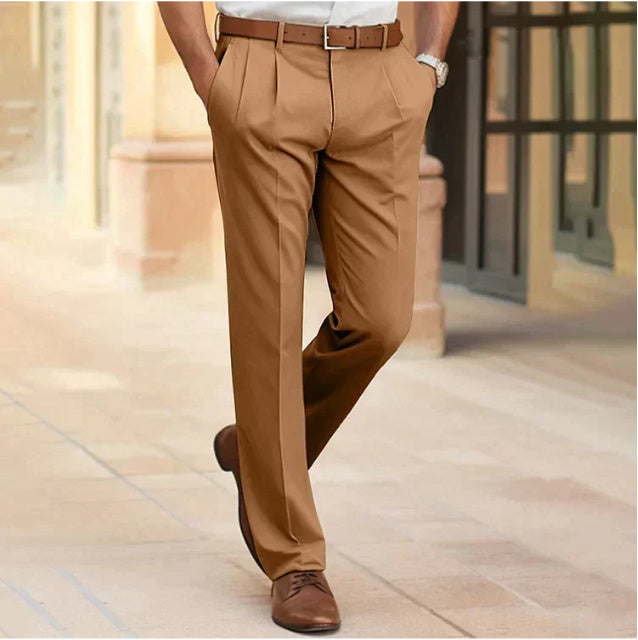 s Mid Waist Straight Long Pants For Office Business FormalMen's Casual Suit Pants Fashion Trouser