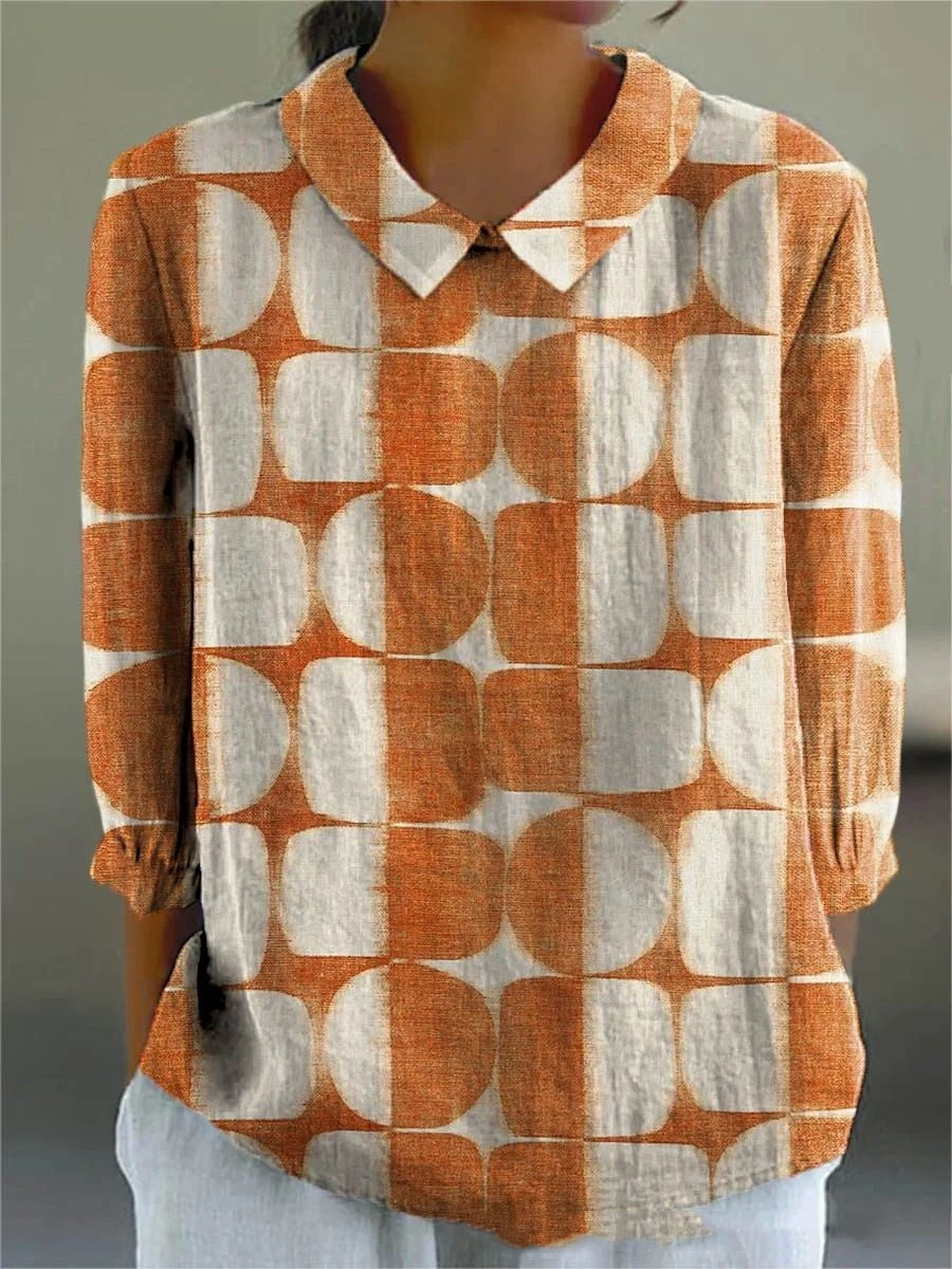 Summer Lapels Women's Long Sleeve Creative Retro Floral Japanese Simple