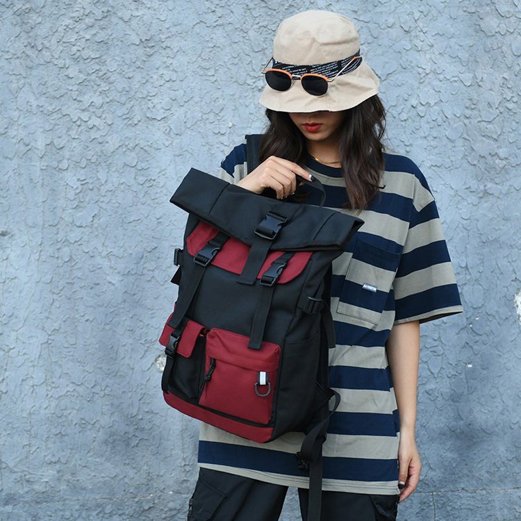 Large-capacity Contrast Color Oxford Cloth Backpack Men