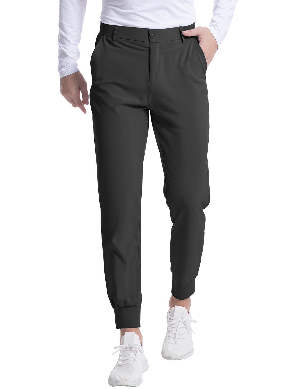 New Men's Stretch Golf Jogging Pocket Slim Trousers