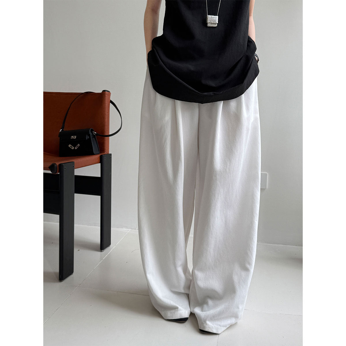 Simple Comfortable Yamamoto High Waist Wide Leg Trousers