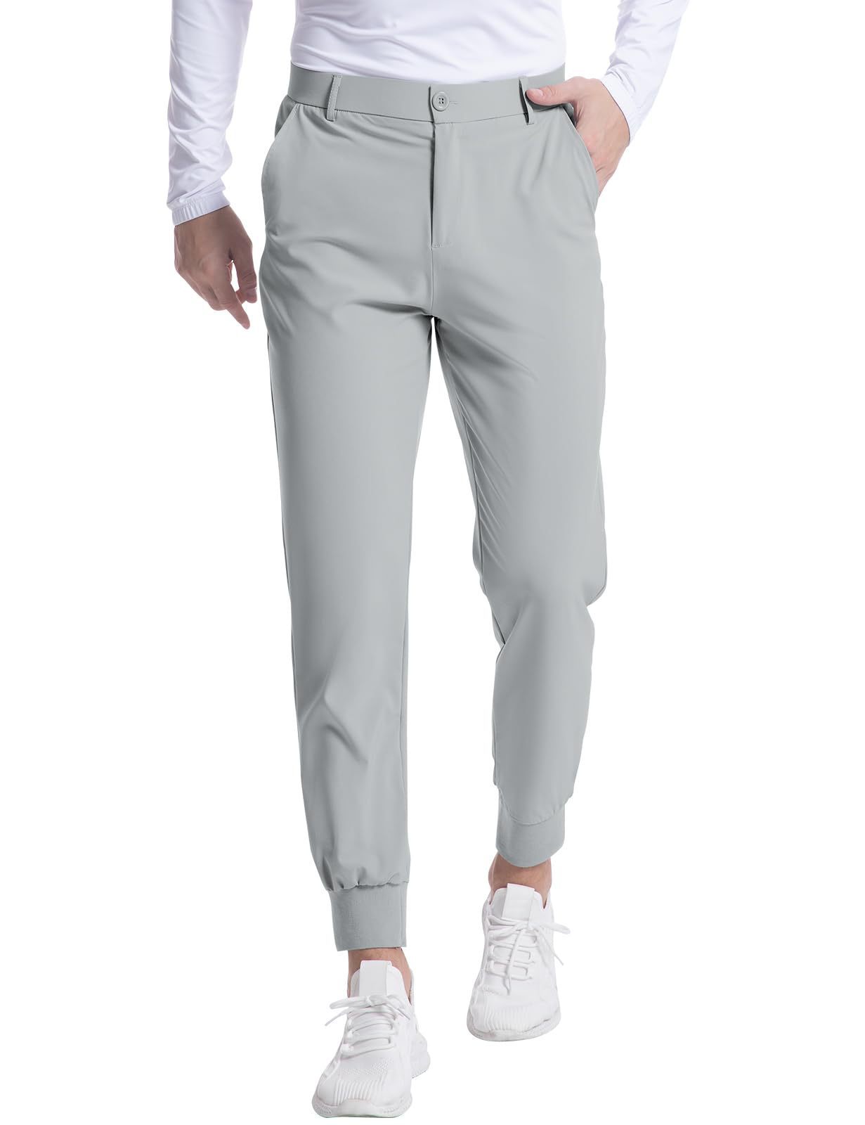 New Men's Stretch Golf Jogging Pocket Slim Trousers