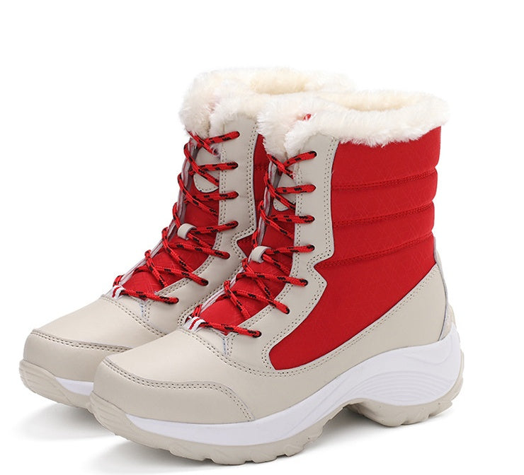 Platform Shoes Boots Women Winter Shoes Genuine Leather