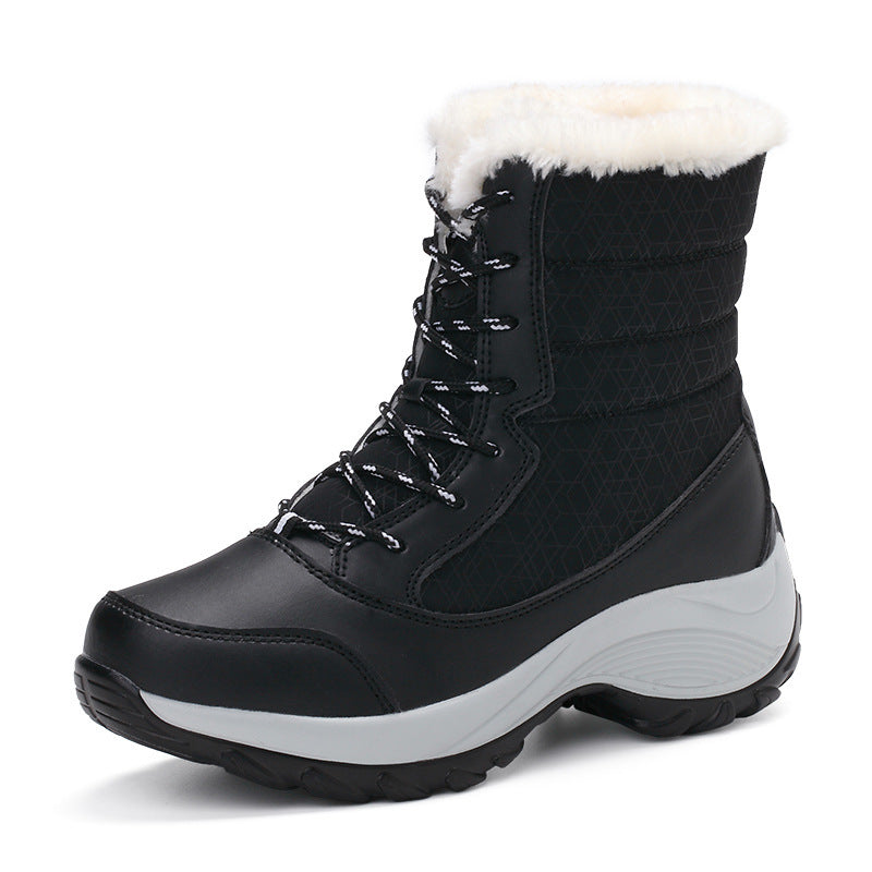Platform Shoes Boots Women Winter Shoes Genuine Leather