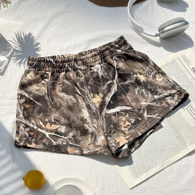 Floral Shorts Stretch Milk Silk Beach Hot Pants
