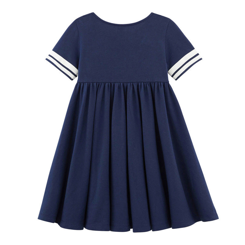 Children'S Dresses European And American Children'S Summer New Style Children'S Skirts  Short-Sleeved Dresses  Sea Soul Shirts