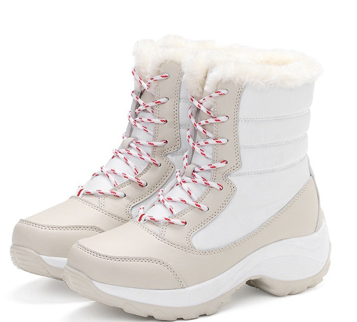 Platform Shoes Boots Women Winter Shoes Genuine Leather
