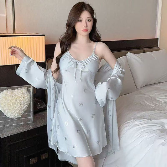 Ins Printed Pure Desire Pajamas With Chest Pad