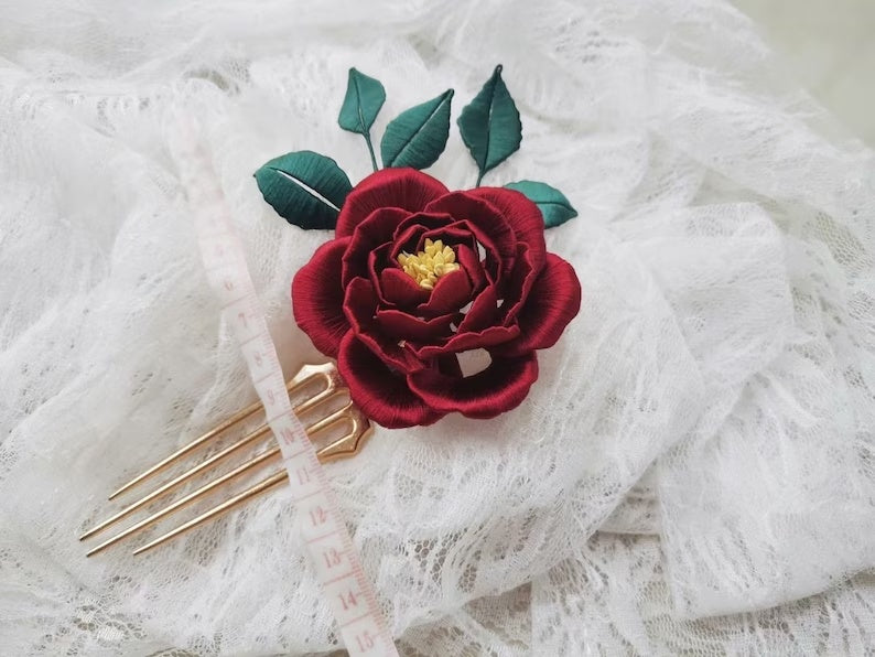Rose Flower-wrapped Hairpin