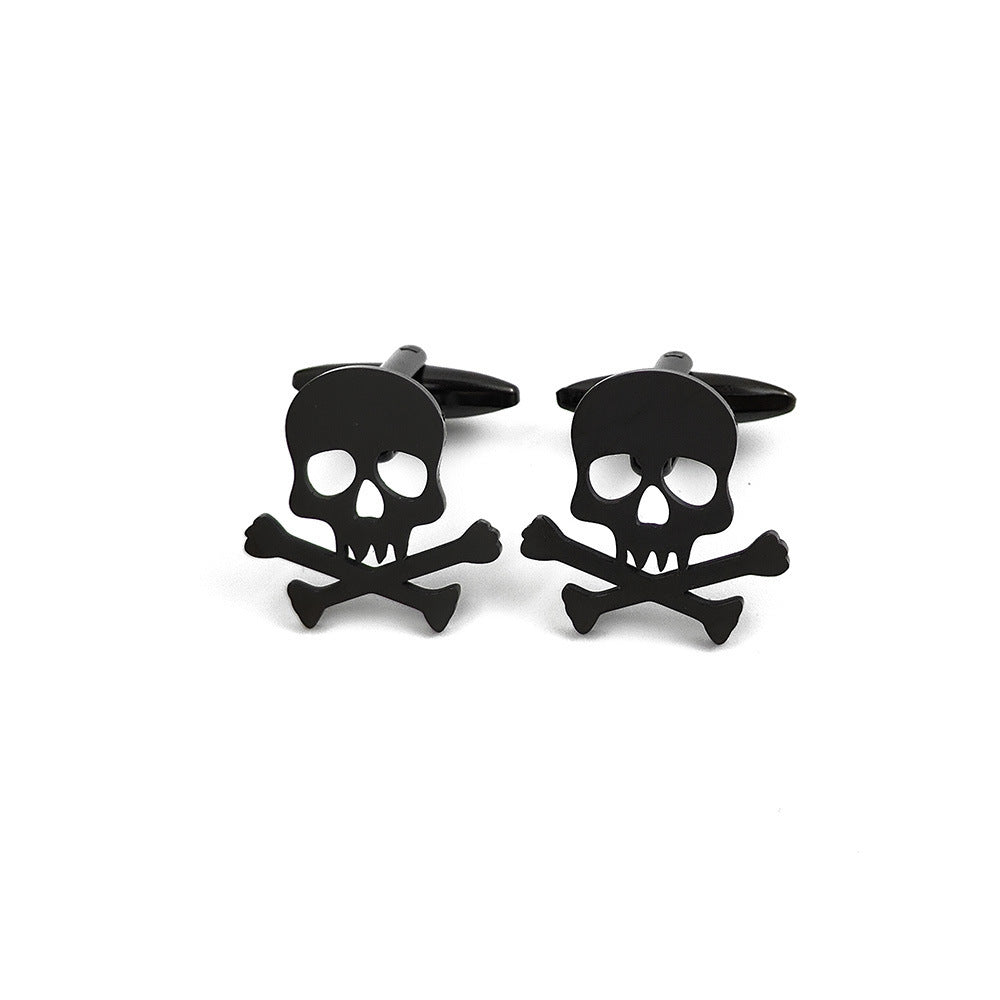 Funny Skull Dark Stainless Steel Hollow Brooch