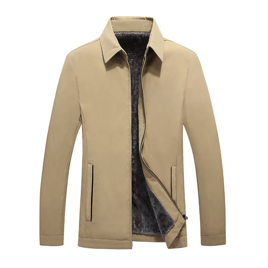 Thickened Middle-Aged And Elderly Men's Jacket Fit Lapel