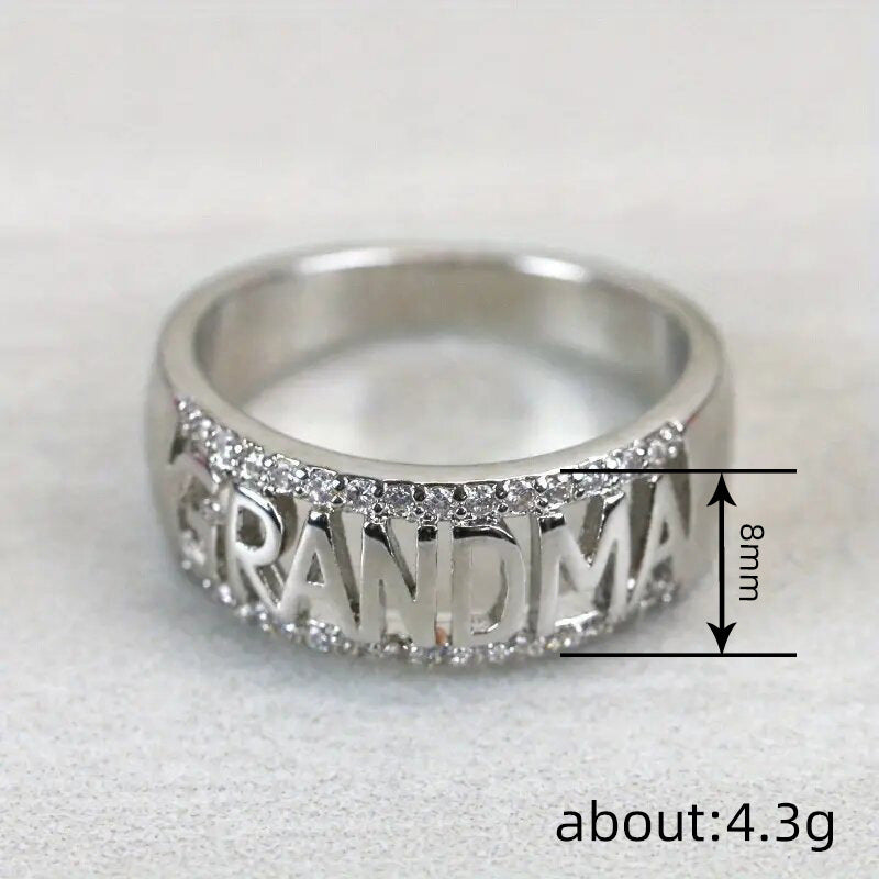Three-row Combination Geometric Round Four-claw Inlaid Ring
