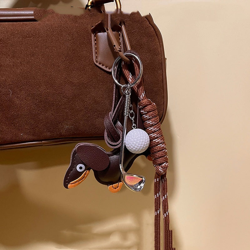 Hanging Sausage Dog Baseball Braided Rope Net Red Live Broadcast Handbag Pendant