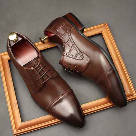 Men's Shoes Summer Leather Shoes Men's Casual Business Formal Wear Success