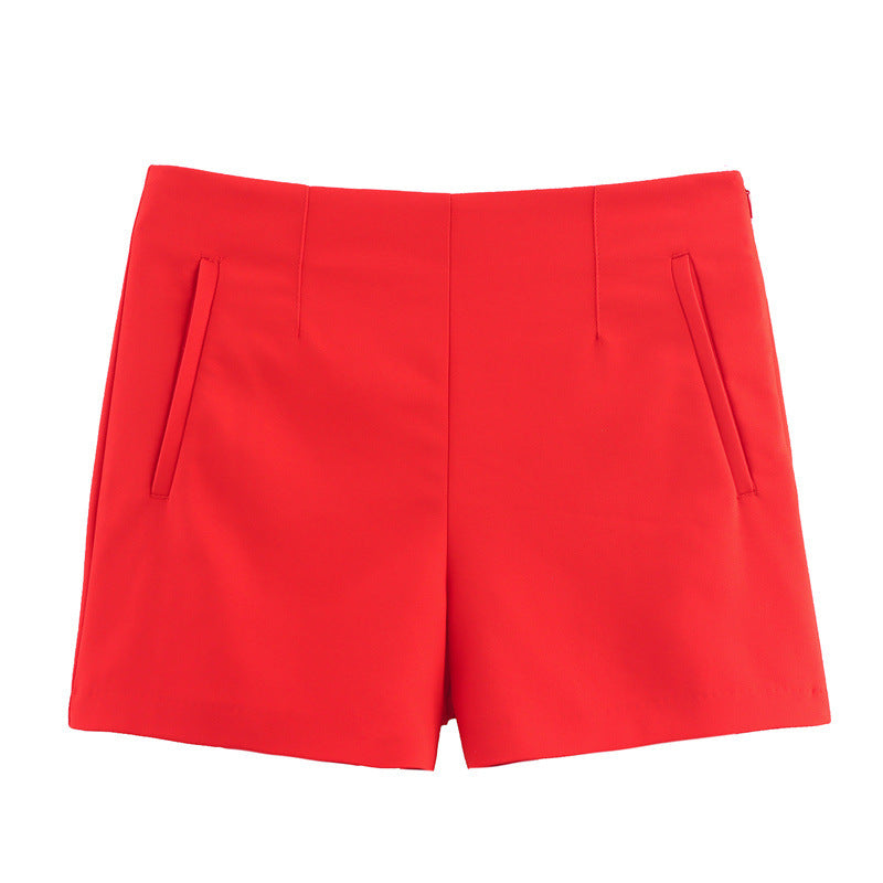 Initial Color High High Waist Casual Loose Shorts