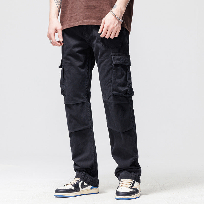 Straight Cargo Wide Leg Design Trousers
