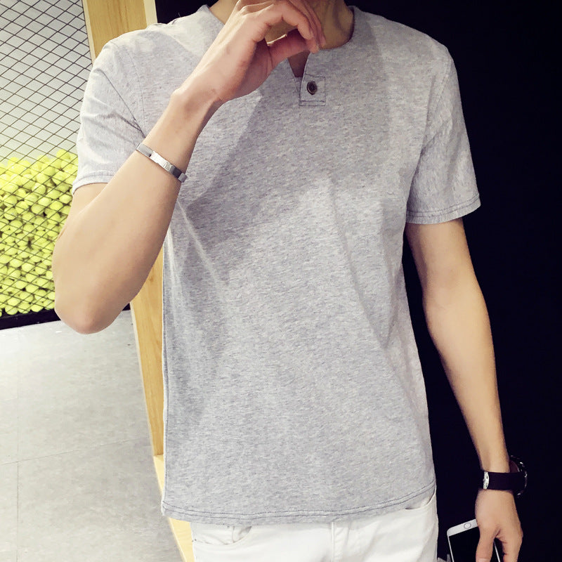 Korean style thin men's solid color top