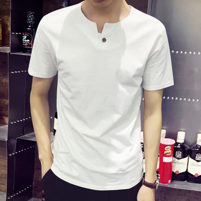 Korean style thin men's solid color top