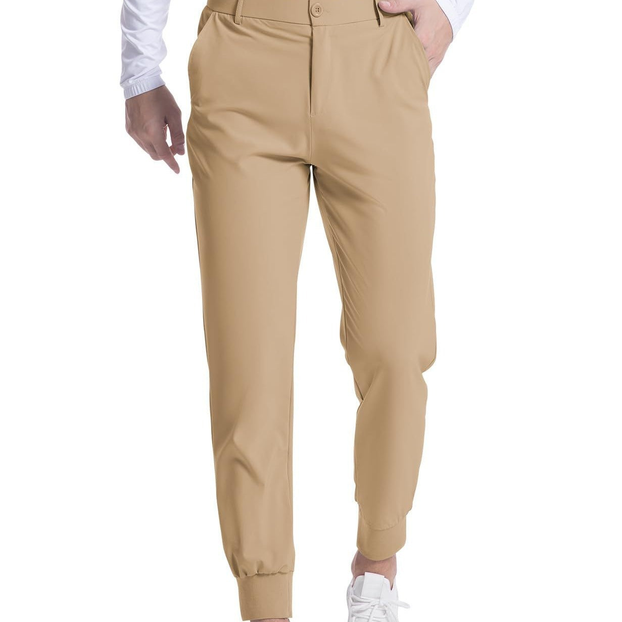 New Men's Stretch Golf Jogging Pocket Slim Trousers