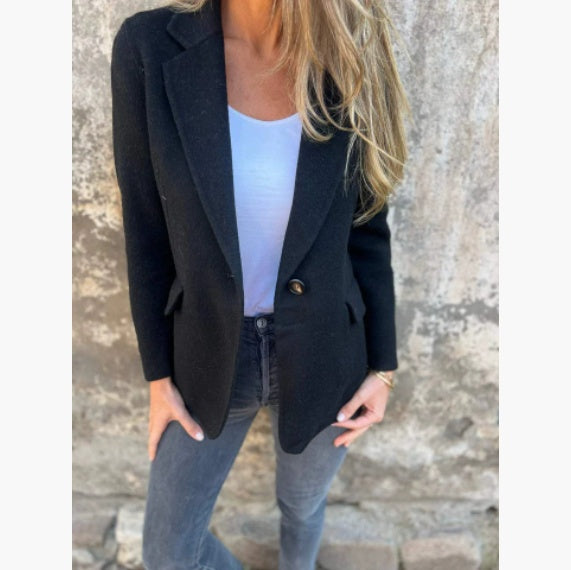 Fashion Personality Female Casual Woolen Blazer