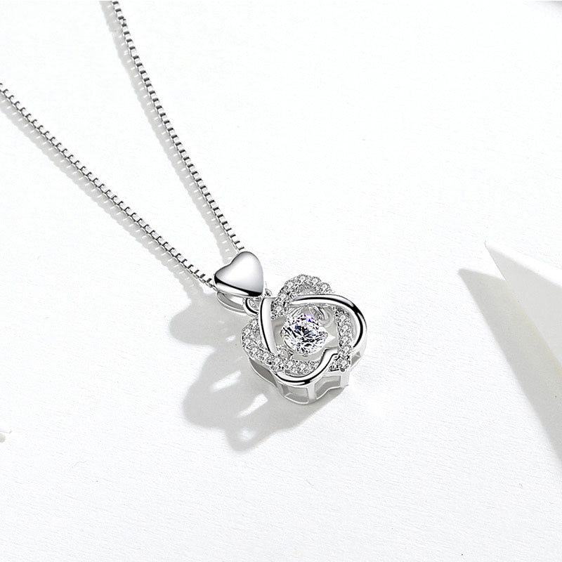 Girls star love fashion rhinestone necklace