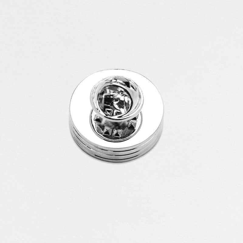 Round Embossed Metal Corsage Collar Buckle Butterfly Clasp Brooch