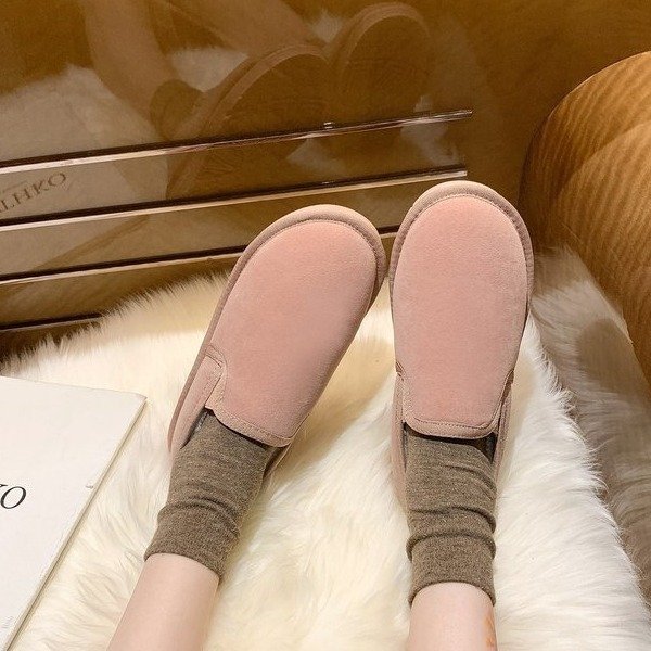 Fleece-lined Thick Flat Students Warm-keeping Fashion Round Toe Snow Boots