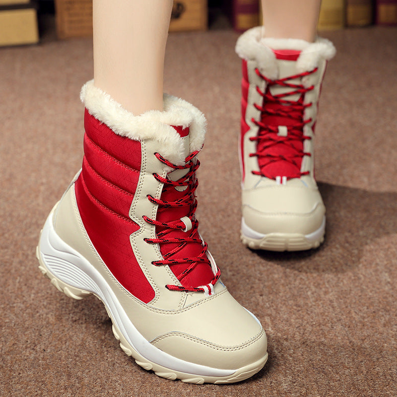 Platform Shoes Boots Women Winter Shoes Genuine Leather