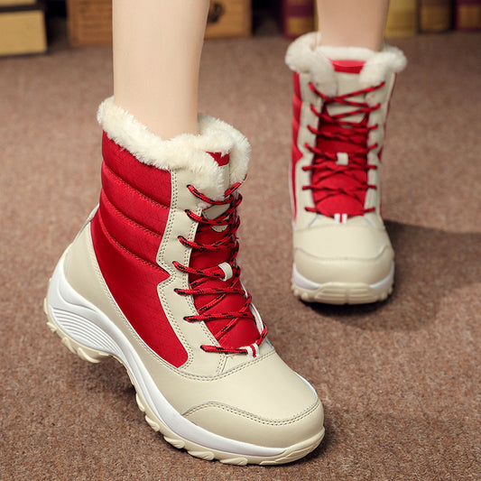 Platform Shoes Boots Women Winter Shoes Genuine Leather