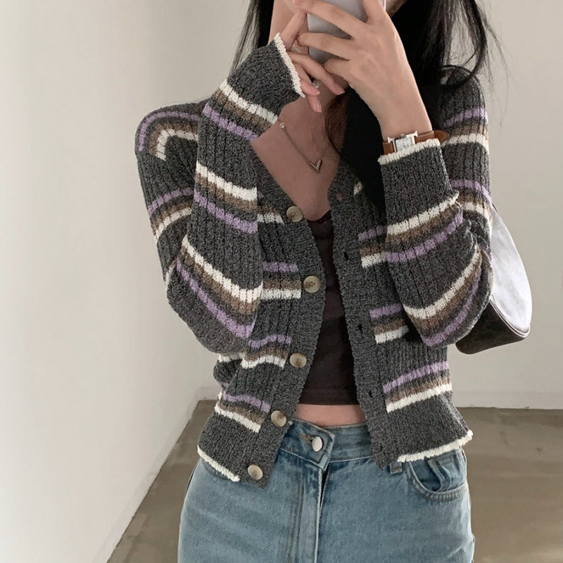 Fashionable Thin Knitted Cardigan Coat For Women