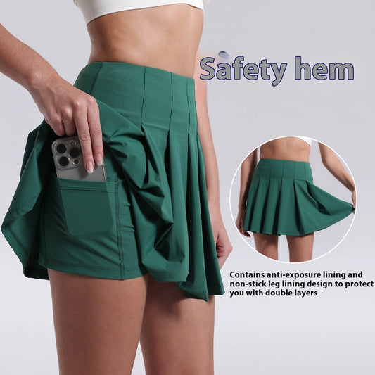 Aerobics High Waist Anti-exposure Running Quick-drying Fitness Yoga Exercise Pleated Tennis Skirt
