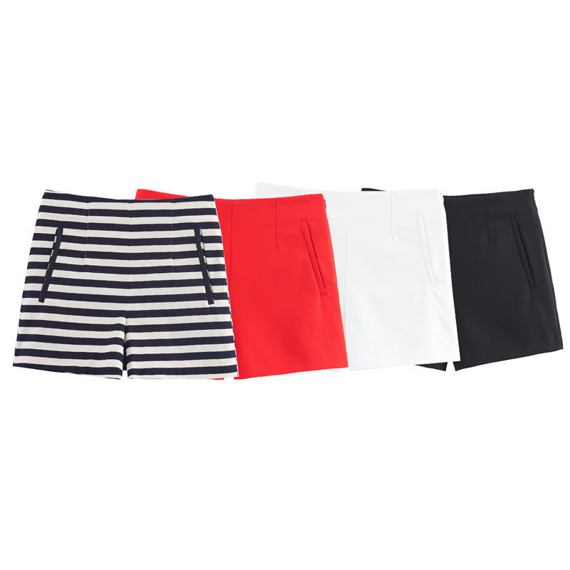 Initial Color High High Waist Casual Loose Shorts