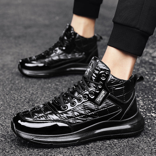 Winter Fleece-lined Warm Middle High Top Sneakers Men