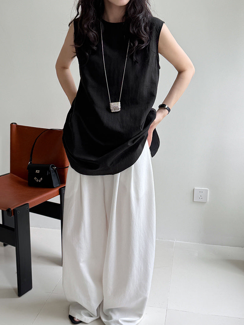 Simple Comfortable Yamamoto High Waist Wide Leg Trousers